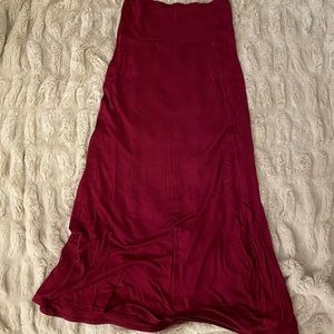 Moa Burgundy Maxi Skirt - Small